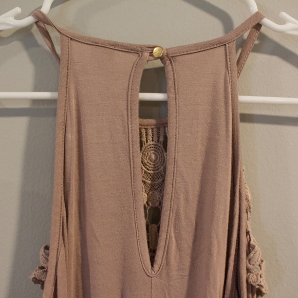 Tan dress with crochet chest - Picture 3 of 4